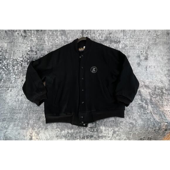 Vtg 90s Y2K Garth Brooks World Tour Black Wool Varsity Jacket XL Made In USA - Picture 1 of 5
